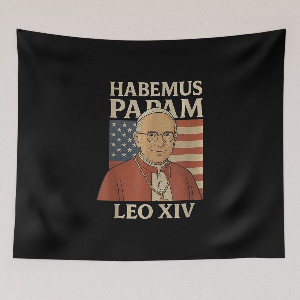 Item preview, Habemus Papam Pope Leo XIV American Flag designed and sold by Celestia1l24.