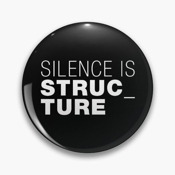 Item preview, Silence is Structure – Typographic Art for Electronic Minds – White Version designed and sold by parissiArt.