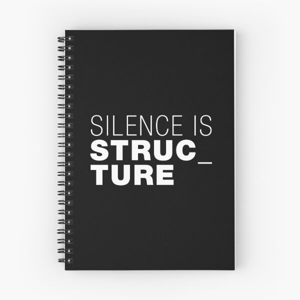 Item preview, Silence is Structure – Typographic Art for Electronic Minds – White Version designed and sold by parissiArt.