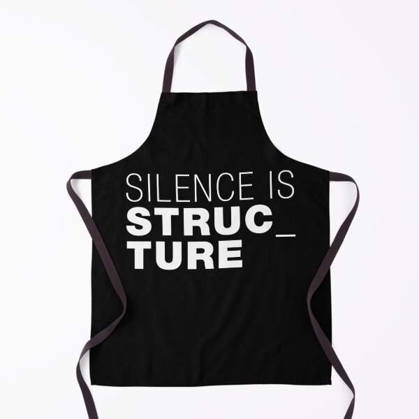 Item preview, Silence is Structure – Typographic Art for Electronic Minds – White Version designed and sold by parissiArt.