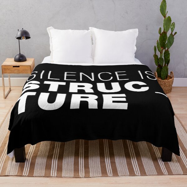 Item preview, Silence is Structure – Typographic Art for Electronic Minds – White Version designed and sold by parissiArt.