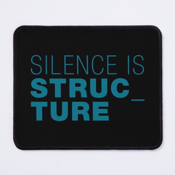 Item preview, Silence is Structure – Typographic Art for Electronic Minds – Blue Version designed and sold by parissiArt.