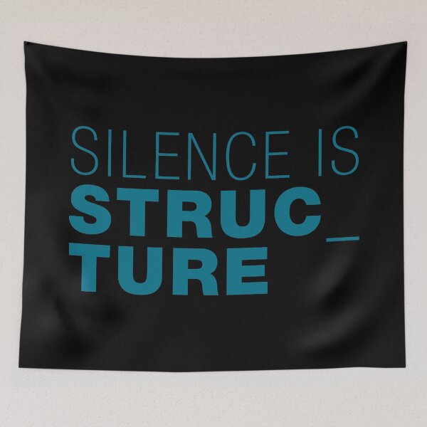 Item preview, Silence is Structure – Typographic Art for Electronic Minds – Blue Version designed and sold by parissiArt.
