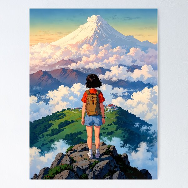 Item preview, Above the Clouds - A Dreamy Retro Anime Artwork designed and sold by LoFizzy.