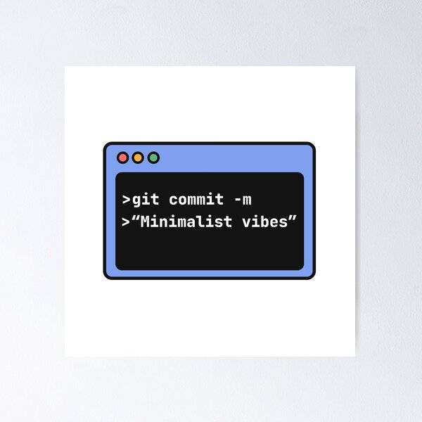 Item preview, Git Commit Minimalist Coding Aesthetic designed and sold by Code  Monkeys.