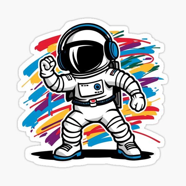 Item preview, Hip-Hop B-Boy Astronaut – Cartoon Breakdancer Space Style with Graffiti Vibes designed and sold by LoliDesignShop.