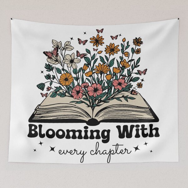 Item preview, Blooming With Every Chapter – Floral Book Lover Design designed and sold by Broken Minimalister.