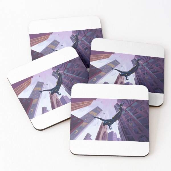 Item preview, Urban Freefall at Dawn – Stylized Superhero Illustration designed and sold by Dagim-Haddis.