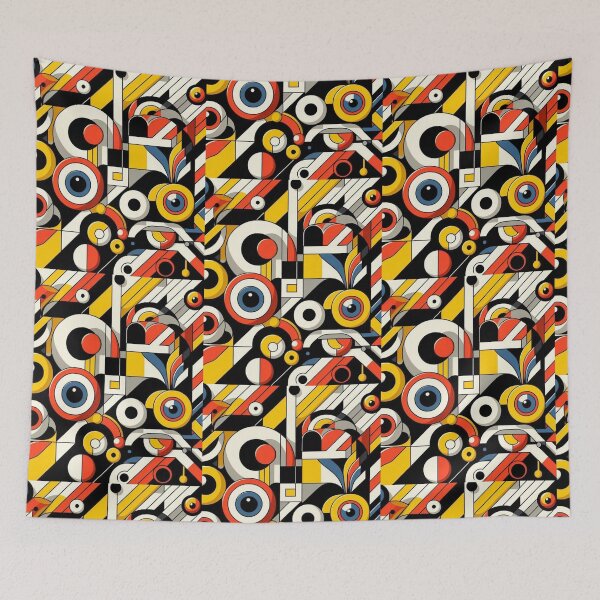 Aperçu de l'œuvre « Composition cubiste audacieuse – Art inspiré de Fernand Léger » créée et vendue par TwoDotsStudio.