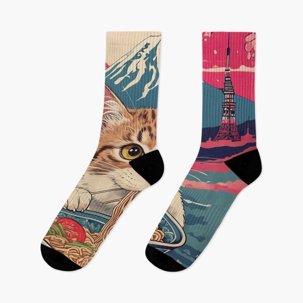 Item preview, Calico Cat Eating Ramen designed and sold by M-Y-A-R-T-.
