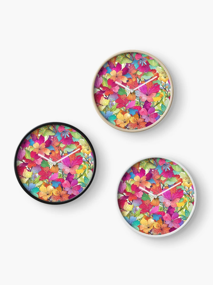 Thumbnail 3 of 4, Clock, Color Flower designed and sold by CoolPixels.