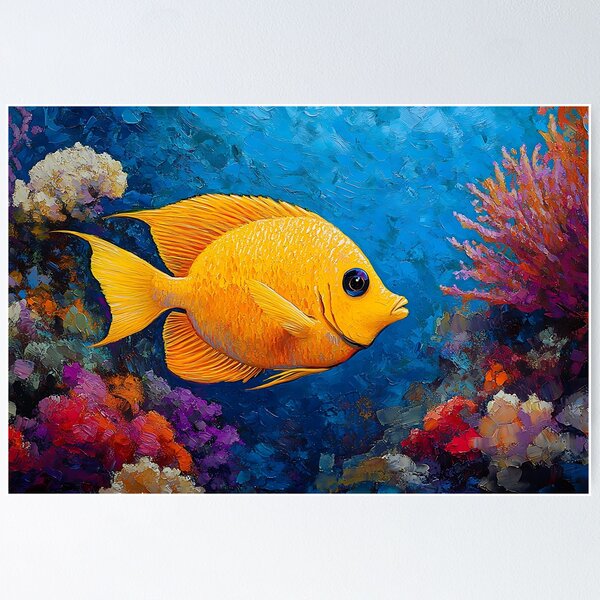 Item preview, Yellow Tang Splash in Coral Pop designed and sold by daila70.