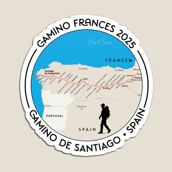 Artikel-Vorschau von Camino de Santiago Frankreich 2025 – Karte Route Camino Frankreich, Hemd oder Aufkleber, designt und verkauft von designkb.