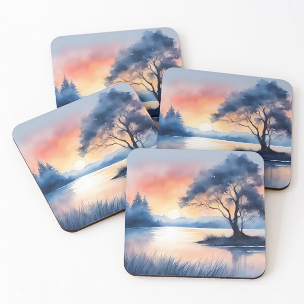 Item preview, Blue Silhouette Trees designed and sold by CalmnessbyChoice.