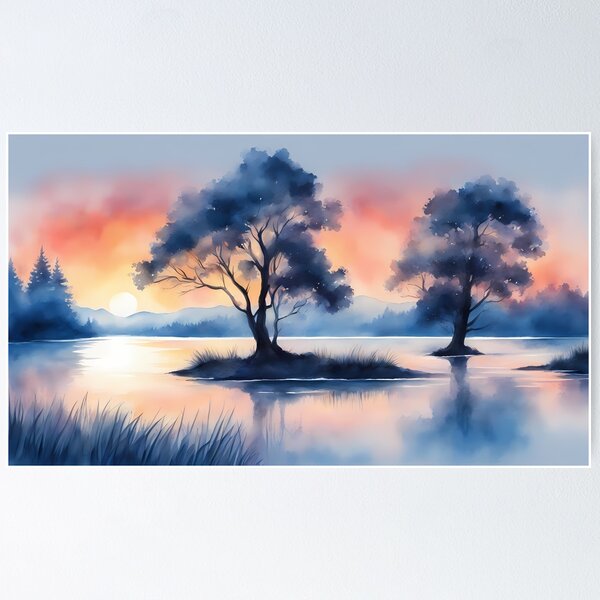 Item preview, Blue Silhouette Trees designed and sold by BookCovered.