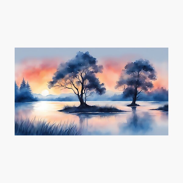 Item preview, Blue Silhouette Trees designed and sold by BookCovered.