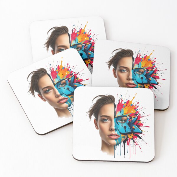 Item preview, Vibrant Artistic Portrait Graffiti Street Art Fusion designed and sold by latelierdechris.