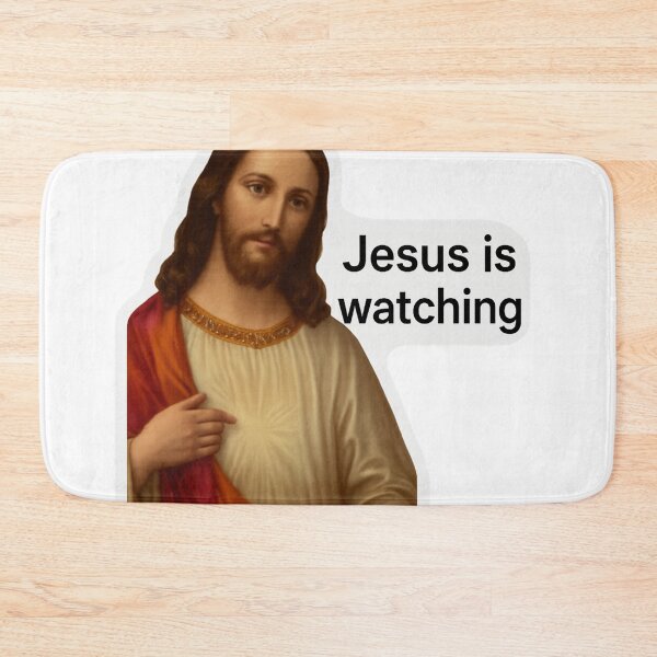 Item preview, Classic Jesus Portrait with “Jesus is Watching” Text designed and sold by Aryabek.