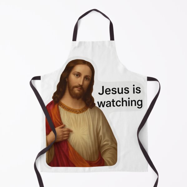 Item preview, Classic Jesus Portrait with “Jesus is Watching” Text designed and sold by Aryabek.