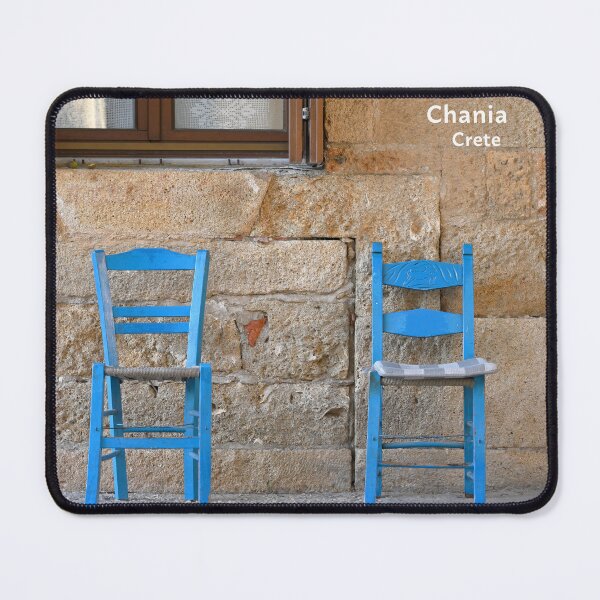 Item preview, Chania, Crete, two blue traditional greek chairs designed and sold by studio838.