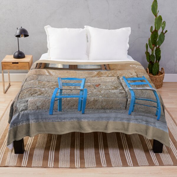Item preview, Chania, Crete, two blue traditional greek chairs designed and sold by studio838.