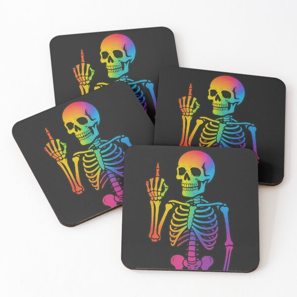 Item preview, Rainbow Skeleton Middle Finger – Bold Skull Art with Attitude – Sarcastic Statement Design designed and sold by VIBE CRAFT STUDIO.