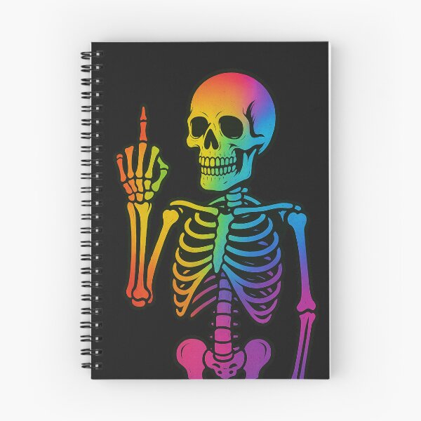 Item preview, Rainbow Skeleton Middle Finger – Bold Skull Art with Attitude – Sarcastic Statement Design designed and sold by VIBE CRAFT STUDIO.