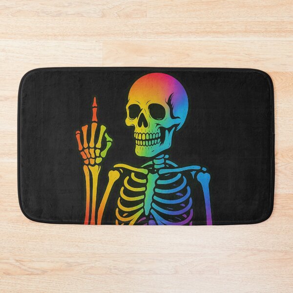 Item preview, Rainbow Skeleton Middle Finger – Bold Skull Art with Attitude – Sarcastic Statement Design designed and sold by VIBE CRAFT STUDIO.