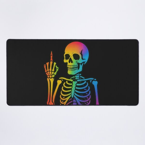 Item preview, Rainbow Skeleton Middle Finger – Bold Skull Art with Attitude – Sarcastic Statement Design designed and sold by VIBE CRAFT STUDIO.