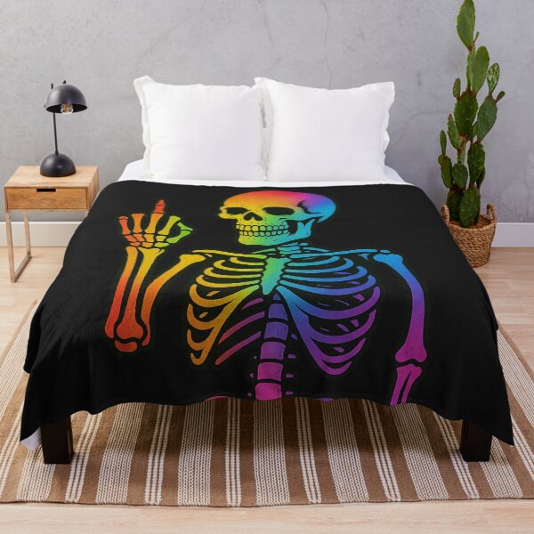 Item preview, Rainbow Skeleton Middle Finger – Bold Skull Art with Attitude – Sarcastic Statement Design designed and sold by VIBE CRAFT STUDIO.