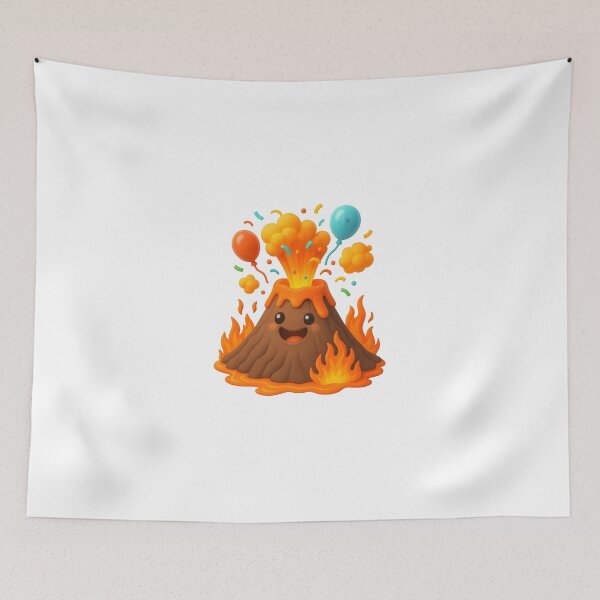 Item preview, Happy Volcano Eruption – Cute Funny 3D Cartoon Design designed and sold by WolfPixelRo.