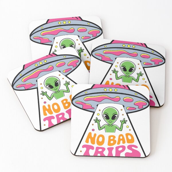 Item preview, No bad trips Alien Flying Saucer designed and sold by Traveldrawings.