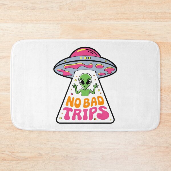 Item preview, No bad trips Alien Flying Saucer designed and sold by Traveldrawings.