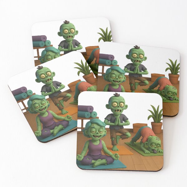 Item preview, Zombie Yoga Class – Funny 3D Cartoon Undead Workout designed and sold by WolfPixelRo.