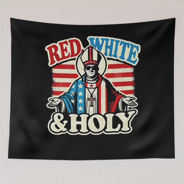 Item preview, Red White Holly Pope Leo XIV First American Pope designed and sold by Mimoun9.