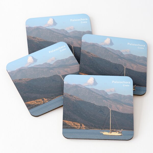 Item preview, Seashore at sunset in Paleochora, Small boat in the sea designed and sold by studio838.