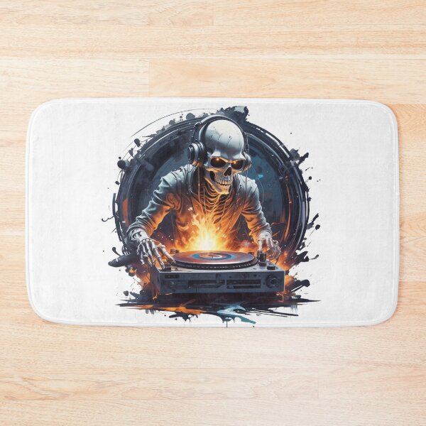 Item preview, Street art Neon Skeleton DJ - Electrifying Music Art designed and sold by latelierdechris.