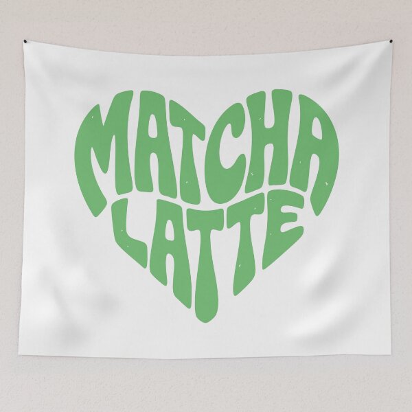 Item preview, Green Matcha Latte Heart Retro Aesthetic designed and sold by emmjott.