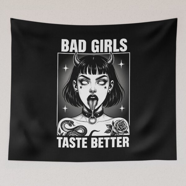 Item preview, Bad Girls Taste Better Gothic Demon Art  designed and sold by JerdbordinShop.