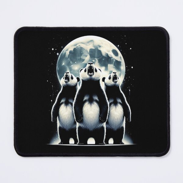 Item preview, Three Pandas Howling at Moon Like Three Wolves Funny designed and sold by Kimberley King Art King Art.