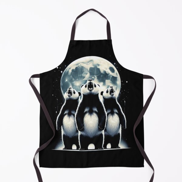Item preview, Three Pandas Howling at Moon Like Three Wolves Funny designed and sold by Kimberley King Art King Art.