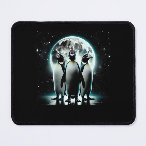 Item preview, Three Penguins Howling at Moon Like Three Wolves Funny designed and sold by Kimberley King Art  King Art.