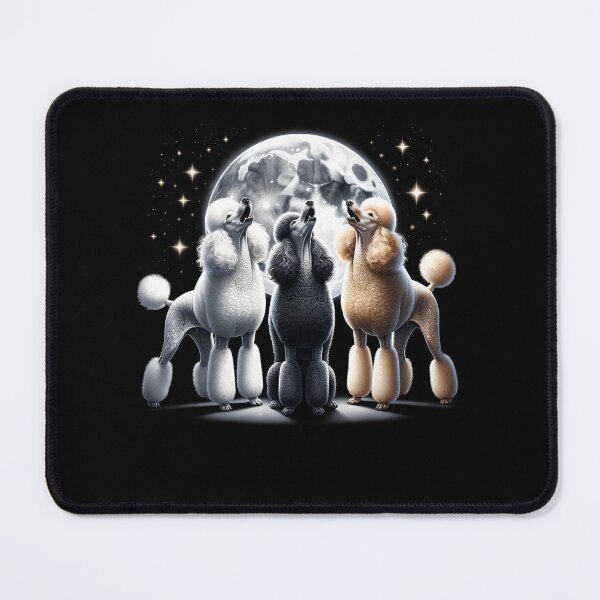 Item preview, Three Poodles Howling at Moon Like Three Wolves Funny Poodle Lover designed and sold by Kimberley King Art King Art.