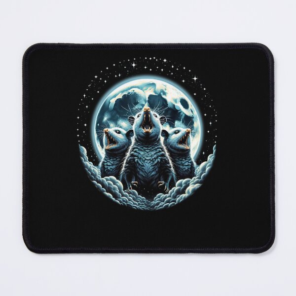 Item preview, Three Possums Howling at Moon Like Three Wolves Funny designed and sold by Kimberley King Art  King Art.