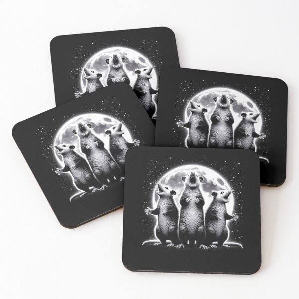 Item preview, Three Possums Howling at Moon Like Three Wolves Funny designed and sold by Kimberley King Art  King Art.