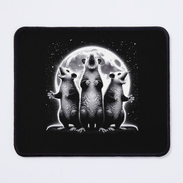 Item preview, Three Possums Howling at Moon Like Three Wolves Funny designed and sold by Kimberley King Art  King Art.