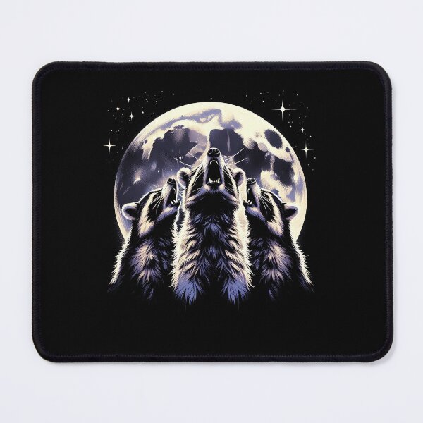 Item preview, Three Racoons Howling at Moon Like Three Wolves Funny 2 designed and sold by Kimberley King Art  King Art.
