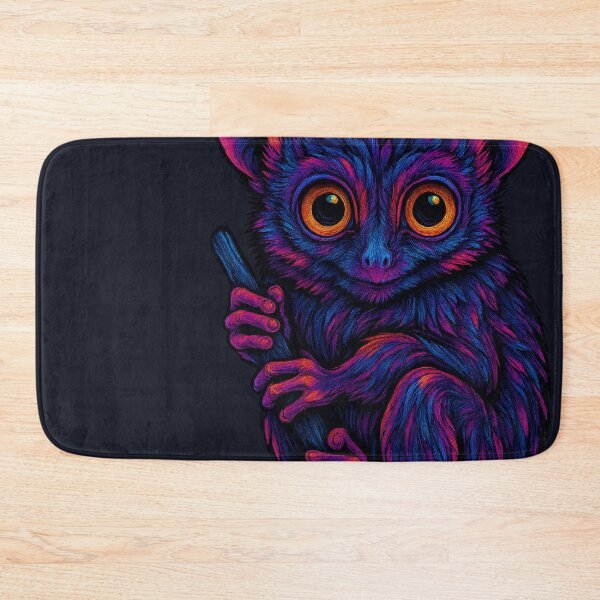 Item preview, Vibrant Neon Philippines Tarsier Clinging Psychedelic Animal Art designed and sold by Analog-attire.