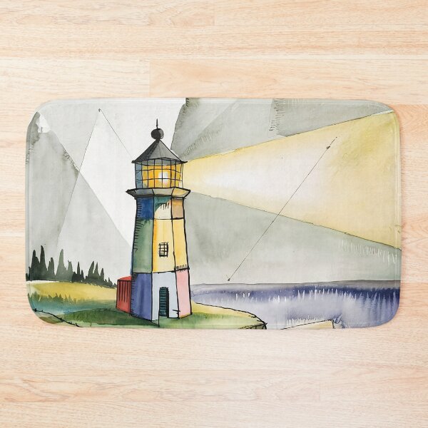 Item preview, Paul Klee Cubism style Watercolor Lighthouse designed and sold by Tamas Das.