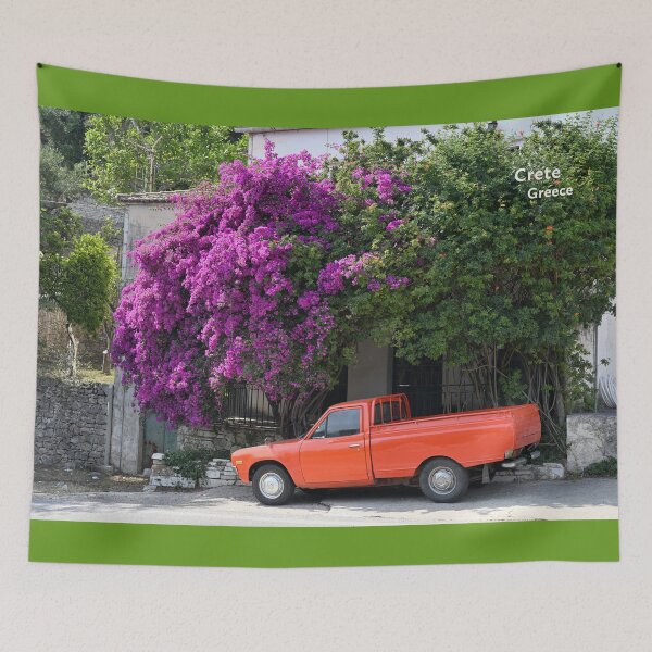 Item preview, Crete island, Greece, Large bougainvillea tree blooms in summer designed and sold by studio838.